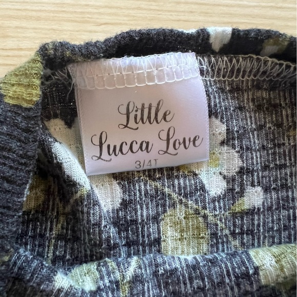 Girls 3/4 floral mock neck, drop sleeve top by Little Lucca Love - Picture 3 of 3